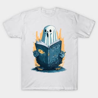 Ghost Reading Book T-Shirt